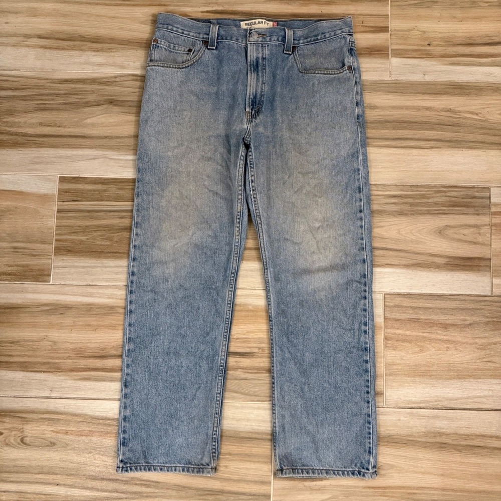 Vintage Levis 505 Regular Fit Jeans Mens Light Wash Straight Leg Y2K 2001 36x30